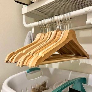 15 wooden hangers